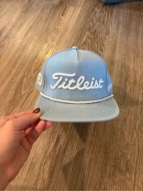 Titleist Sky Blue Snapback Hat with White Rope Trim